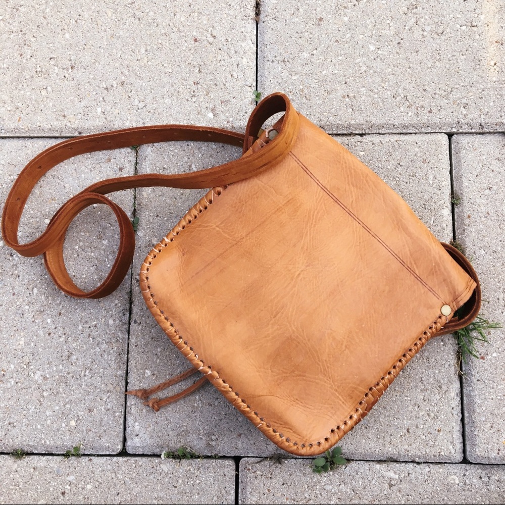 Boho Genuine Leather Bohemian Crossbody Purse - Picture 3 of 5